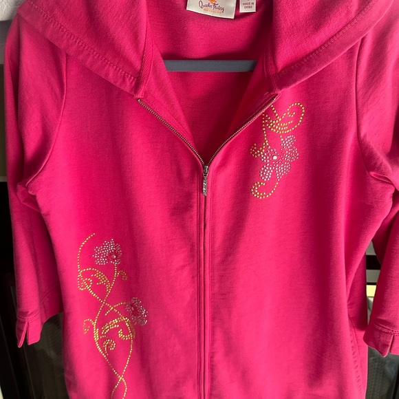 🌺QUACKER FACTORY HOODED EMBELLISHED JACKET (Small) - Picture 2 of 11